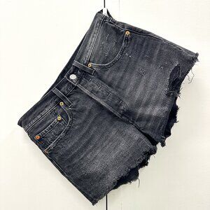 Levi's 501 Jean Shorts Ripped Distressed Mid Rise Size 26